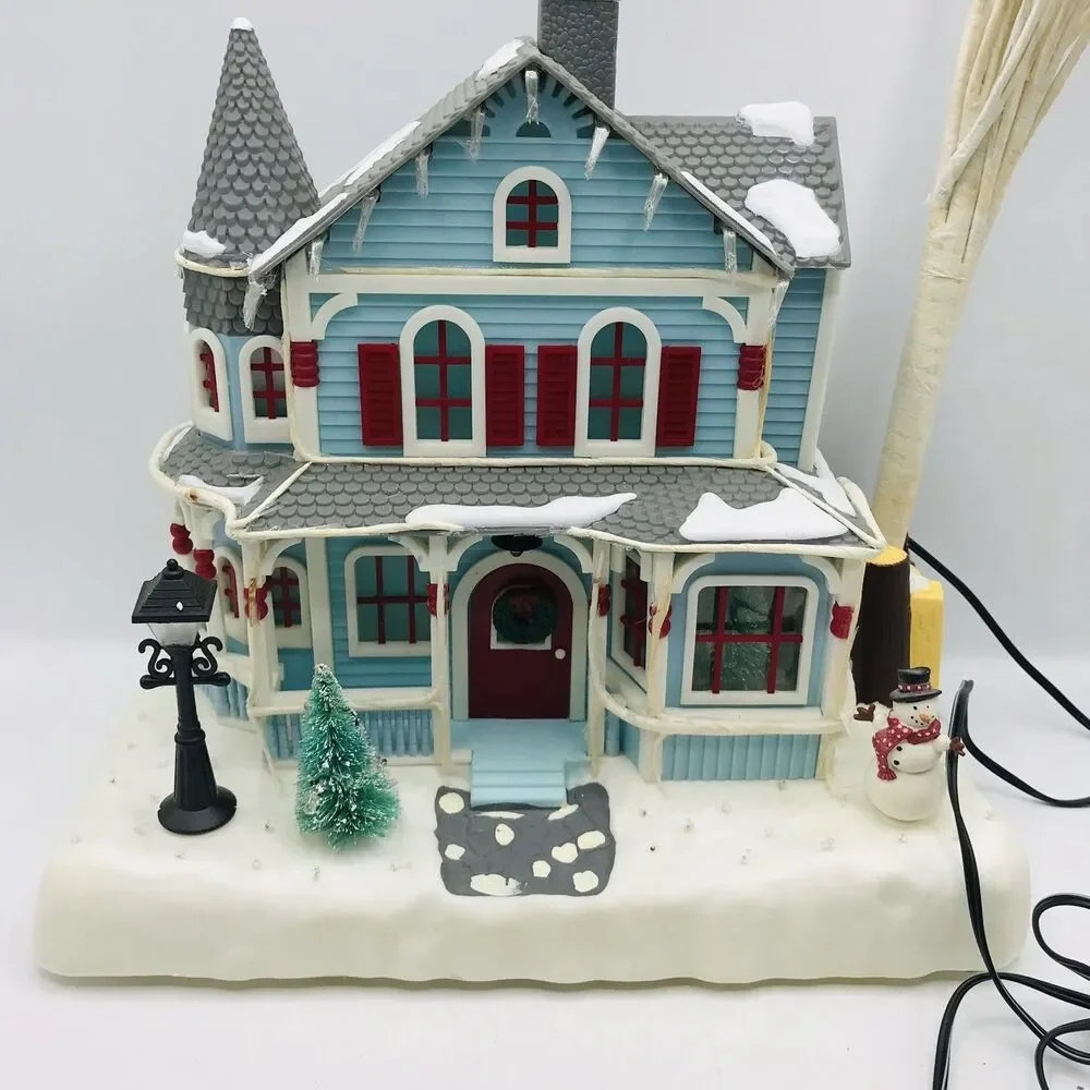 Vintage Avon 2001 Holiday Splendor Lighted Fiber Optic House Color Changing New!